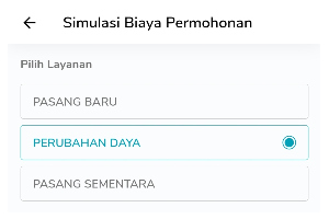 Simulasi Biaya Tambah Daya Listrik